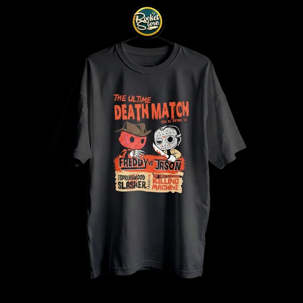 Camiseta Freddy vs Jason - The Ultimate Death Match Negro