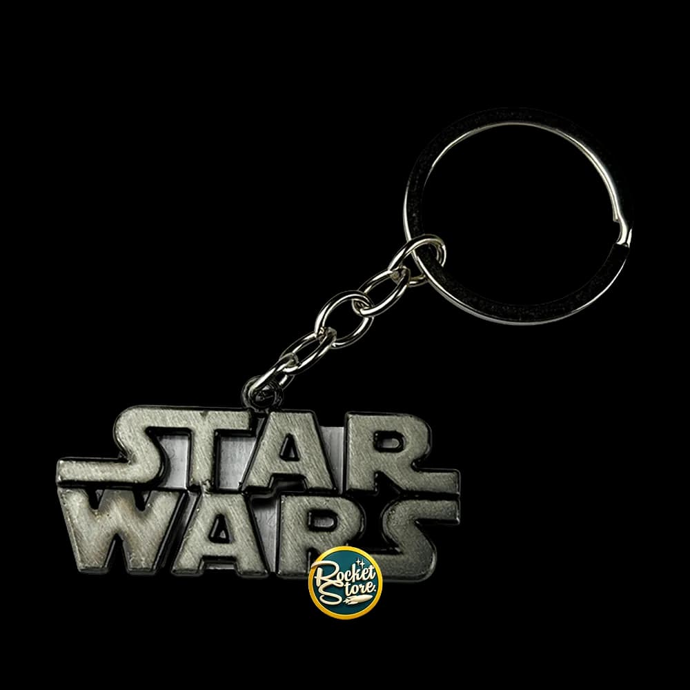 Llavero metalico Star wars logo plateado