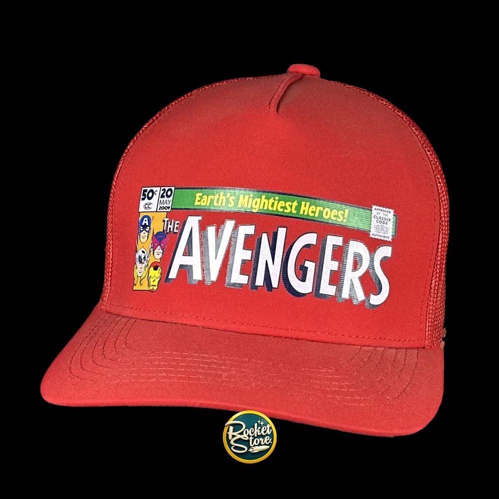 Gorra The Avengers Los Vengadores Marvel Trucker (Roja / Malla / Parche)