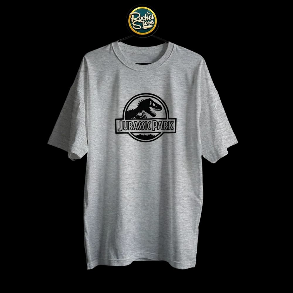 Camiseta Jurassic Park - Monochromatic T-Rex Gris Jaspe