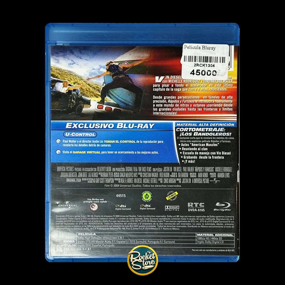 Blu-ray Rápidos y Furiosos 4 (Fast & Furious) - contraportada