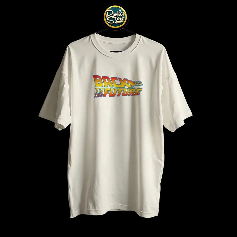 Camiseta Volver al Futuro - Logotipo Oficial Degradado Blanco