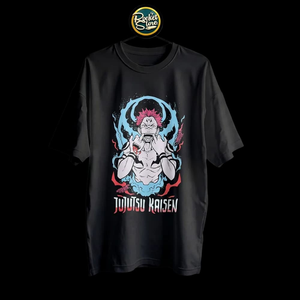 Camiseta Jujutsu Kaisen - Ryomen Sukuna Malevolent Negro