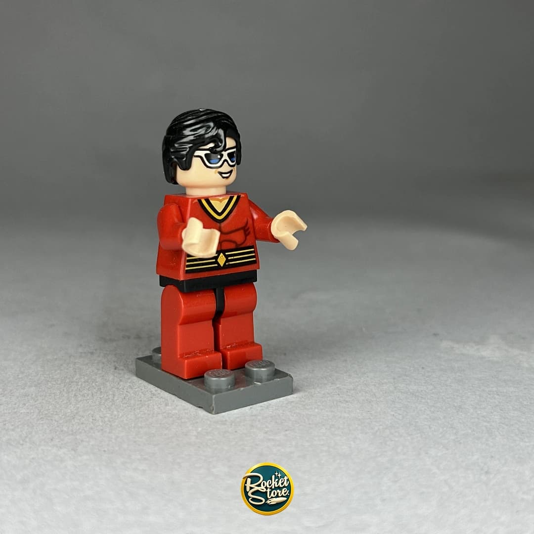Minifigura tipo LEGO DC Comics Robin con Chaqueta Roja y Gafas