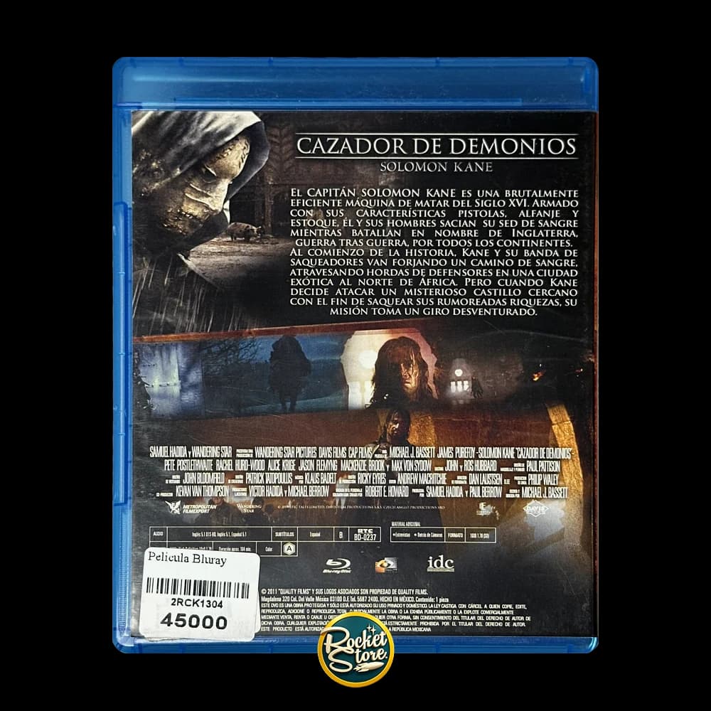 Blu-ray Cazador de Demonios: Solomon Kane - contraportada