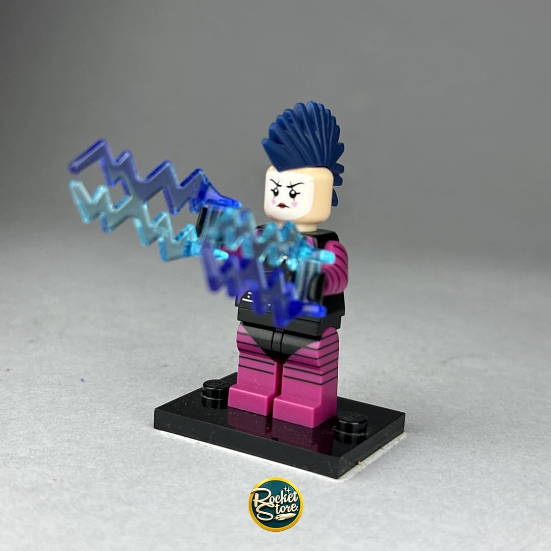 Minifigura LEGO Punk Rocker Girl con Rayos de Energía