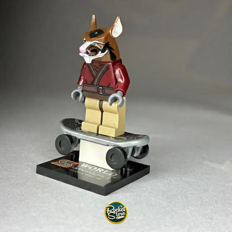 Minifigura tipo LEGO Maestro Splinter Rata Ninja en Skateboard TMNT