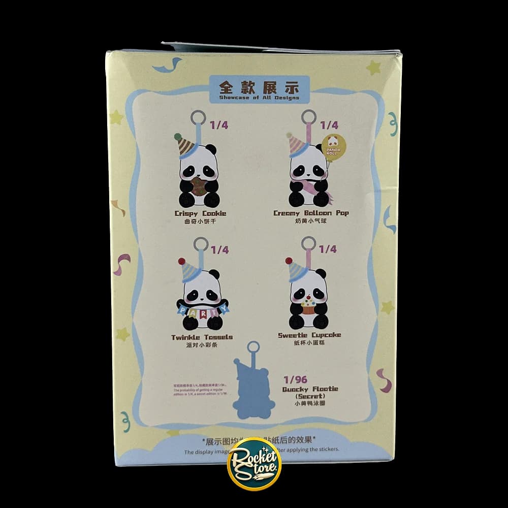 Peluche Colgante Panda Roll con Gorrito de Fiesta - 52TOYS