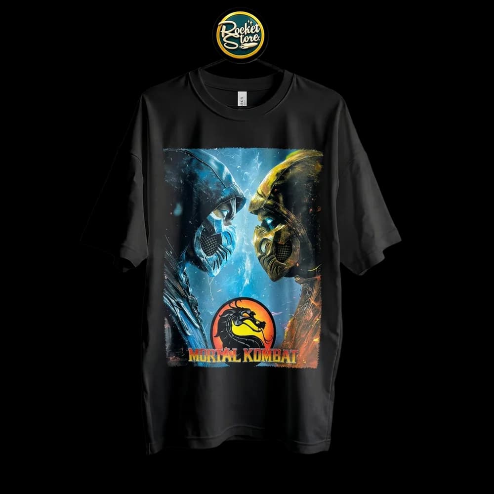 Camiseta Mortal Kombat - Sub-Zero vs Scorpion Fuego y Hielo