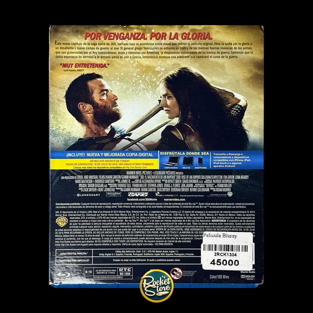 Blu-ray + Copia Digital 300: El Nacimiento de un Imperio - contraportada