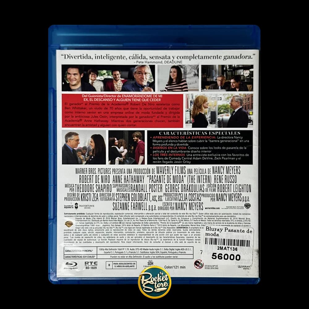 Blu-ray Pasante de Moda (The Intern) - contraportada