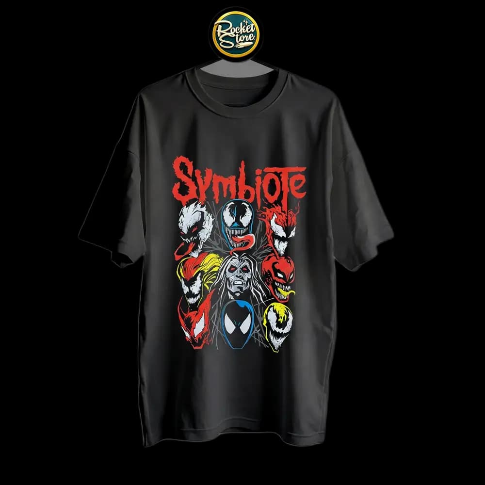 Camiseta Spider-Man - Symbiote Faces Venom & Carnage Negro