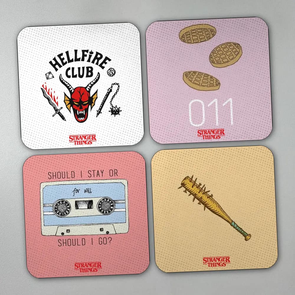 Set x 4 Portavasos Stranger Things - Hawkins 80s Icons