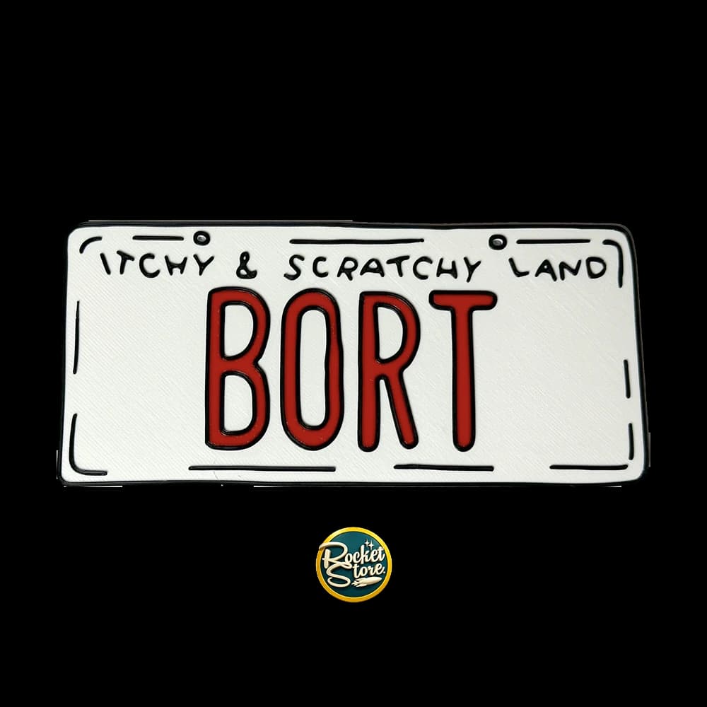 Placa Decorativa Impresión 3D The Simpsons Itchy & Scratchy Land: BORT