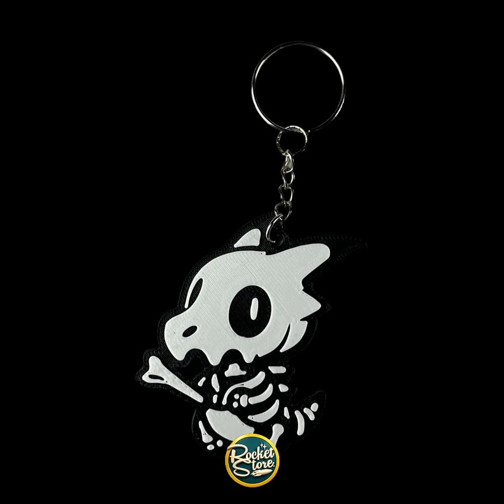 Llavero Pokémon - Cubone Esqueleto Silueta ByN