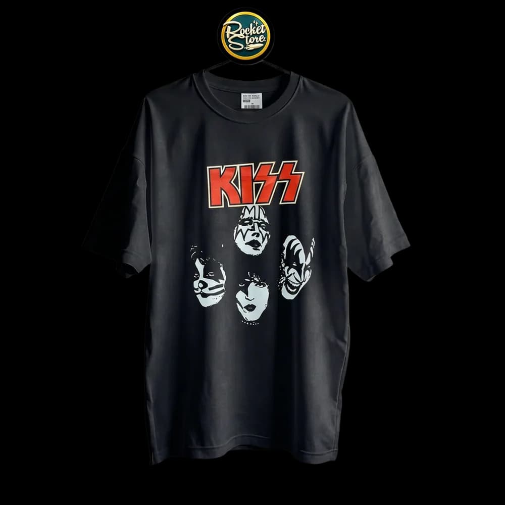 Camiseta Kiss - 4 Rostros Maquillaje Clásico