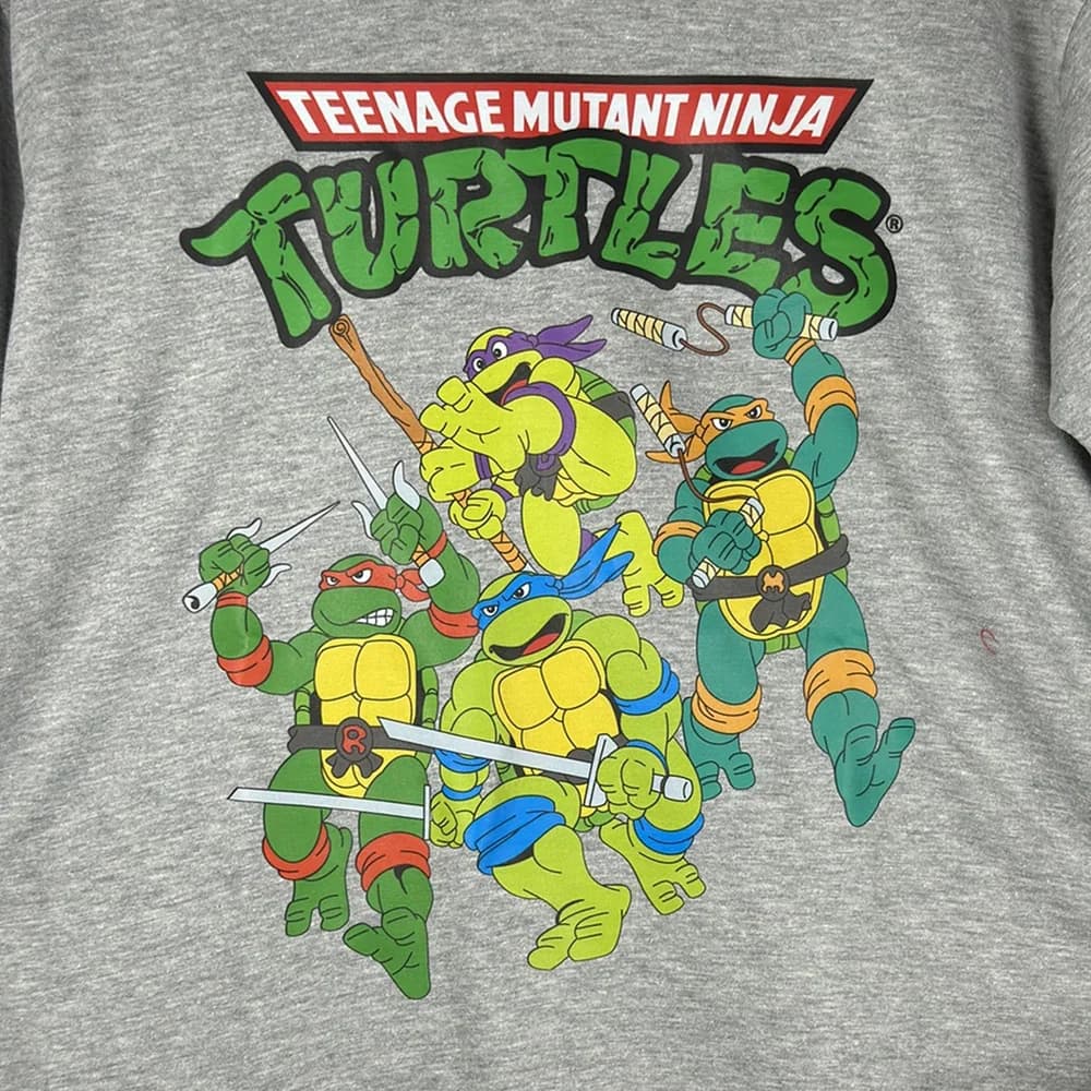 Camiseta Tortugas Ninja - 4 Hermanos Clásicos 1987 Gris Jaspe - Foto 1