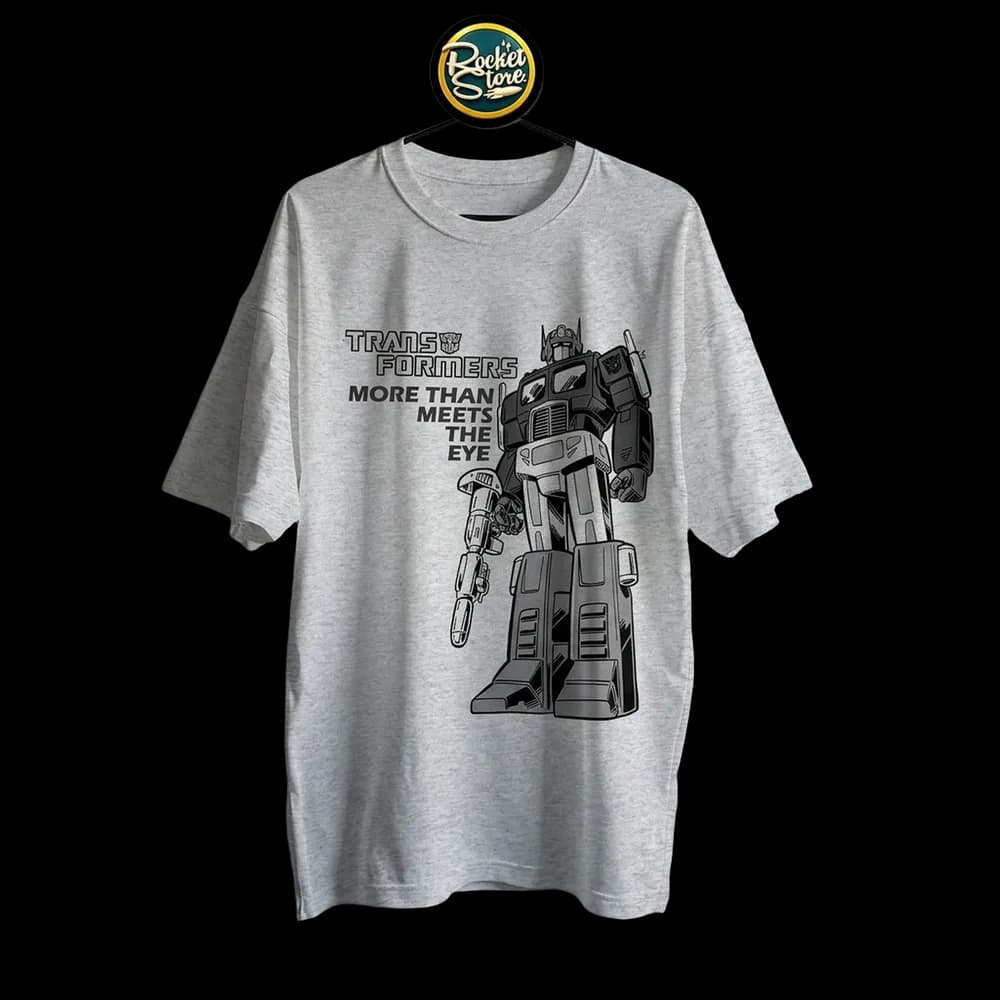 Camiseta Transformers - Optimus Prime G1 Gris Jaspe