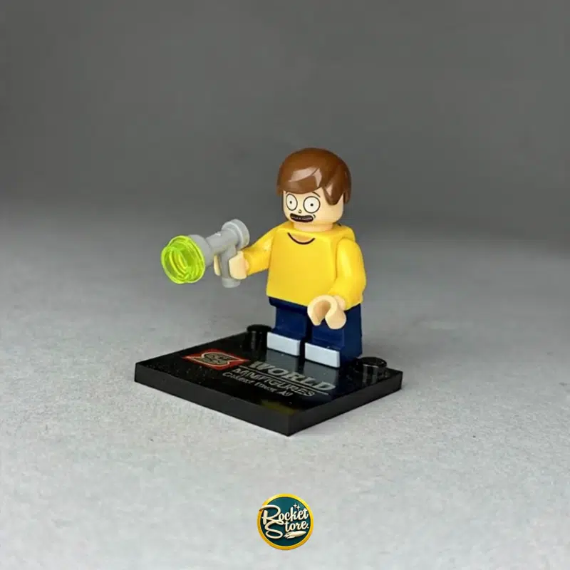 Minifigura tipo LEGO Morty Smith con Pistola de Portales