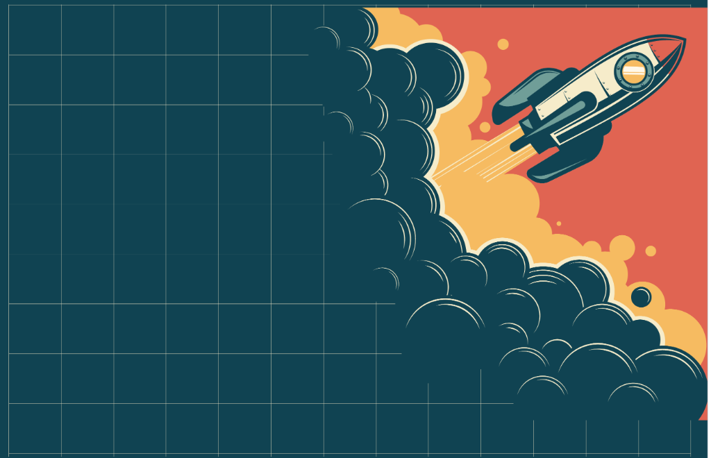 Ilustración oficial de despegue Rocket Store